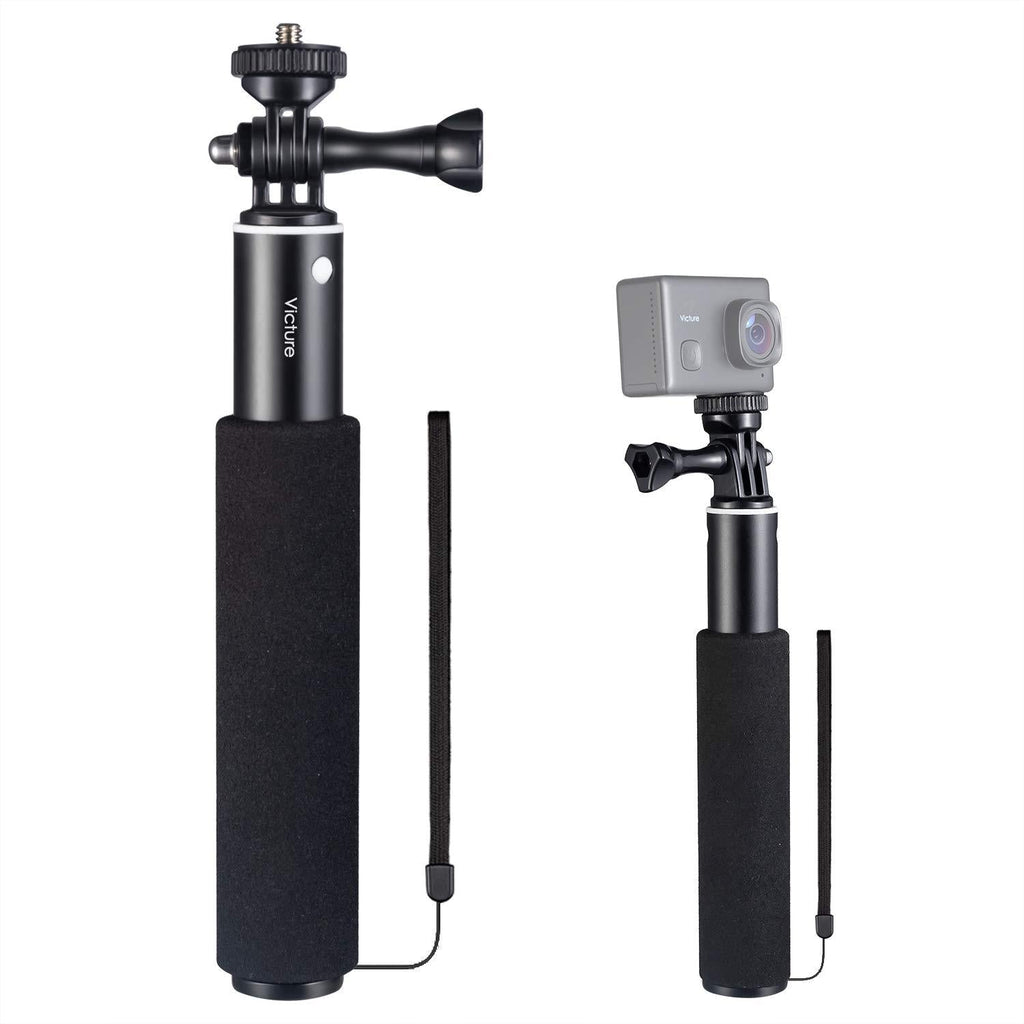 Victure Action Camera Selfie Stick 180 Degree Rotation Hand Grip with Adjustable Extension for GoPro Session, SJCAM/Xiaomi/Yi APEMAN/Crosstour/AKASO/Campark/COOAU Action Cameras