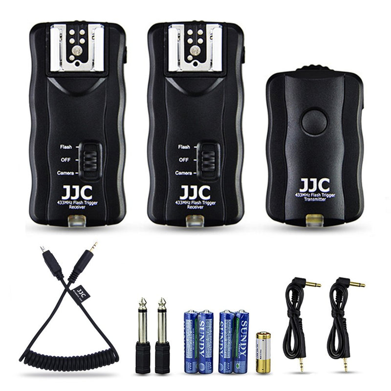 JJC 3-in-1 Wireless Flash Trigger & Shutter Remote Control with Two Receivers Kit for Nikon Z7 Z7II Z6 Z6II Z5 D750 D780 D7500 D7200 D5600 D5500 D5300 D5200 D3300 D3200 Coolpix P1000 With Cable Replaces Nikon MC-DC2