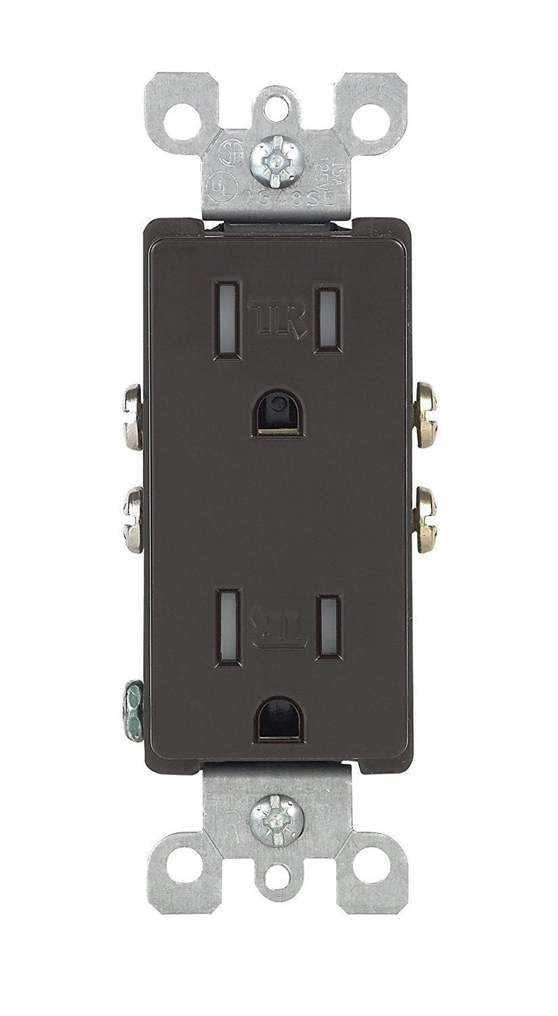 Leviton 200-T5325-000 Brown 15 Amp Decora Duplex Receptacle