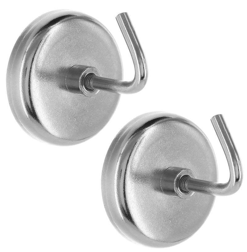 Ram-Pro 2-Piece Extra-Strong Chrome Plated Magnetic Hook Set – Universal Use for Kitchen, Garage, or Office (8 Lb. Capacity)