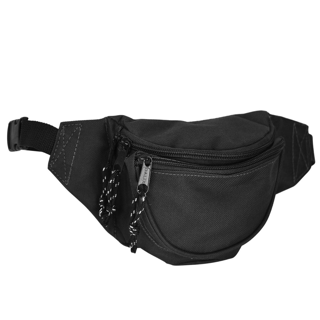 DALIX Small Fanny Pack Waist Pouch S XS Size 24 to 31 in Black