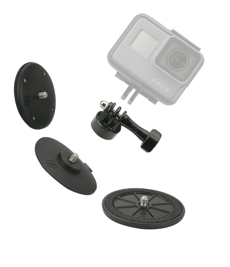 SCOSCHE AMK1-BPO Closeup PROKIT Universal Action Camera Mount Kit with Three Mounting Bases Included Magnetic, Adhesive and Suction for Indoor/Outdoor Use in Frustration Free Packaging Multi-Mount