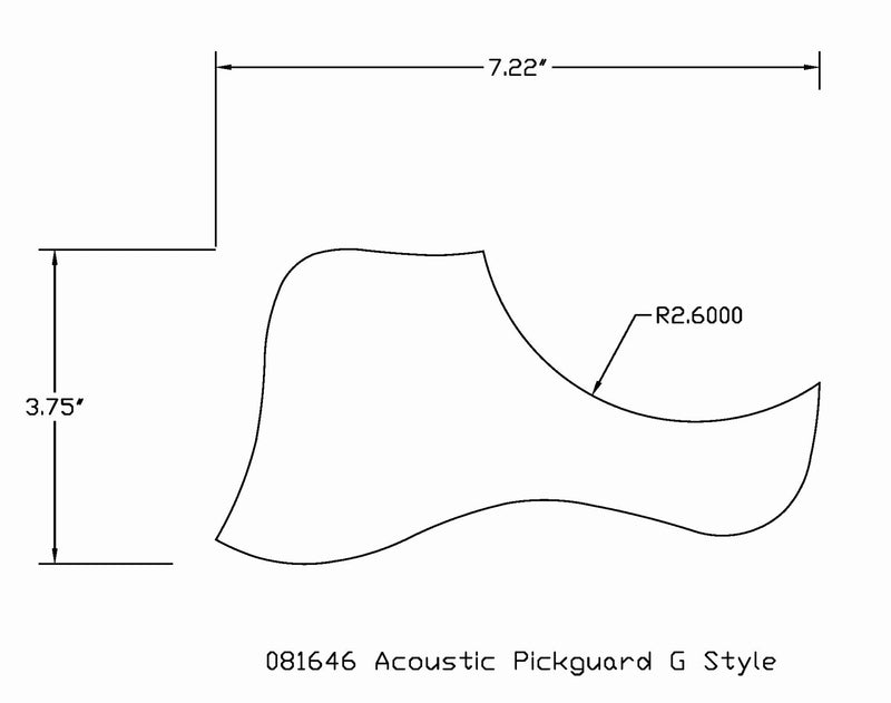 Pickguard Acoustic Adhesive Black G Style