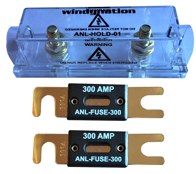 WindyNation ANL Fuse Holder + ANL Fuse (2pcs 300A Fuse) 2pcs 300A Fuse