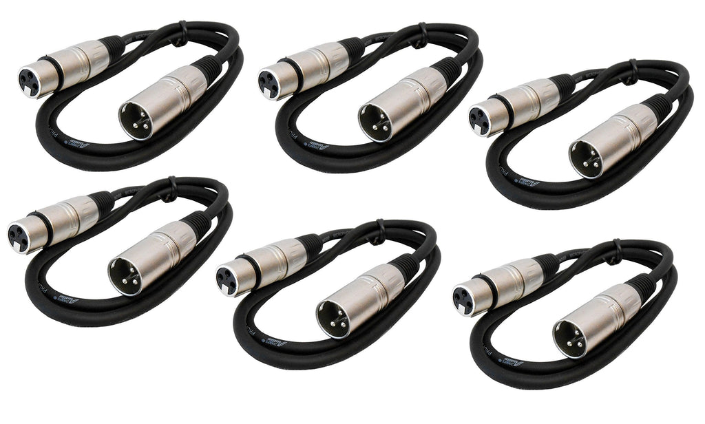 Audio2000'S Microphone Cable (ADC2037X6) 3 FT, 6-Pack