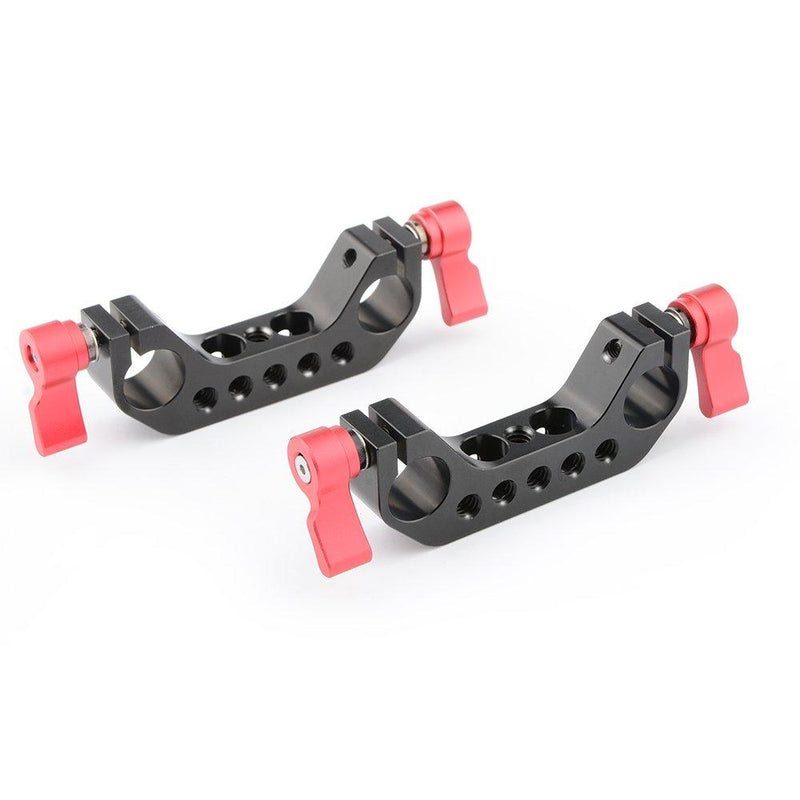 CAMVATE 15mm Rod Clamp with 1/4"-20 Thread for DLSR Camera Rig Cage Baseplate (Red)-2PCS