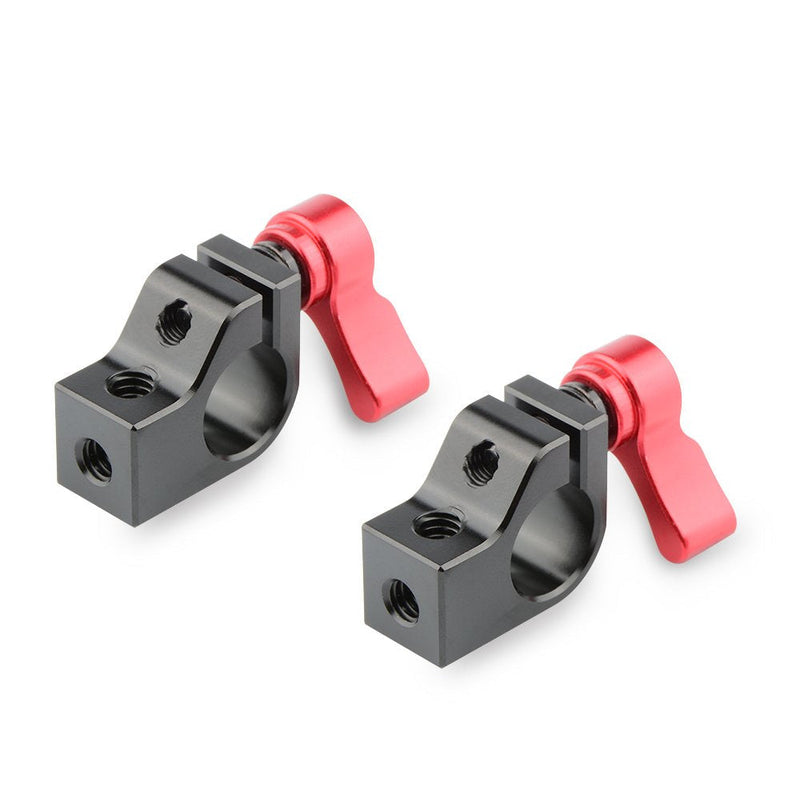[AUSTRALIA] - CAMVATE 15mm Single Rod Clamp with Two 1/4"-20 Screw Hole for Camera DSLR Rail System(Red, 2 Pieses) - 1781 