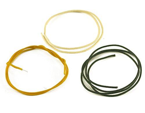 Gavitt Cloth-covered Vintage-style Pushback Guitar Wire - 9 Feet Tri-color (Black, White,Yellow)