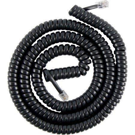 25' Feet Black Coiled Telephone Phone Handset Cable Cord by Bistras 25 Feet