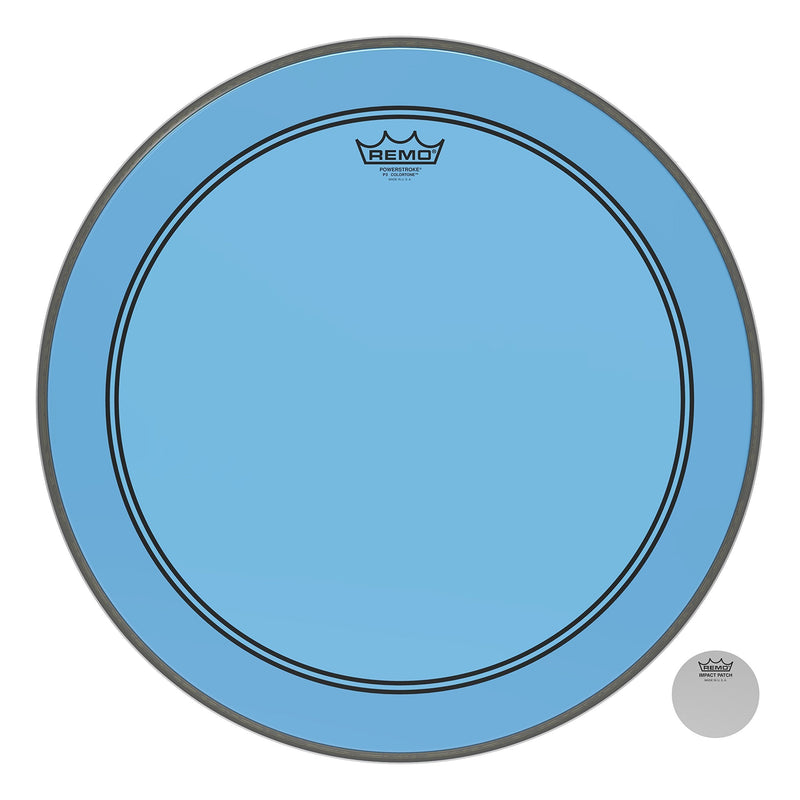 Remo Powerstroke P3 Colortone Blue Bass Drumhead, 20"