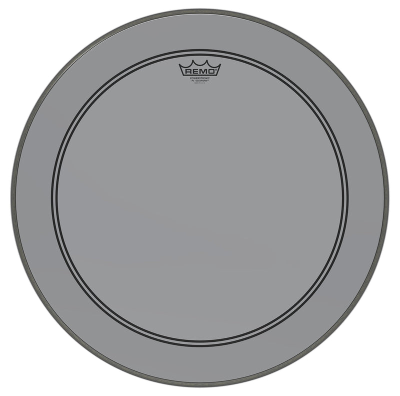 Remo Powerstroke P3 Colortone Smoke Bass Drumhead, 22"