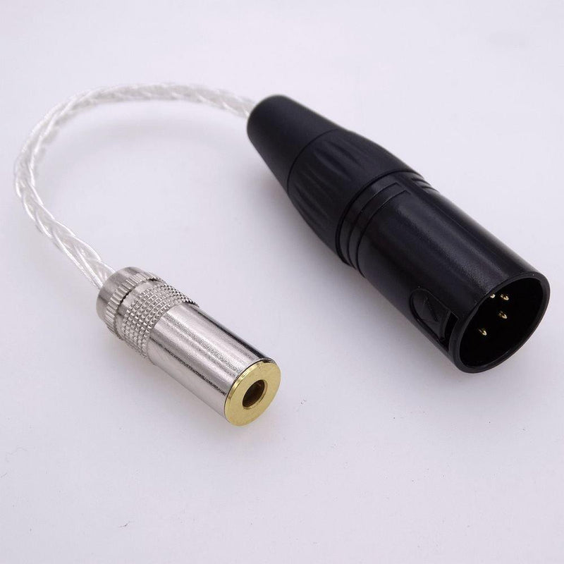 [AUSTRALIA] - 10cm 8 Cores Silver Plated Cable 4-pin 4 pin XLR Male Balanced to 4.4mm Female Balanced Audio Adapter 