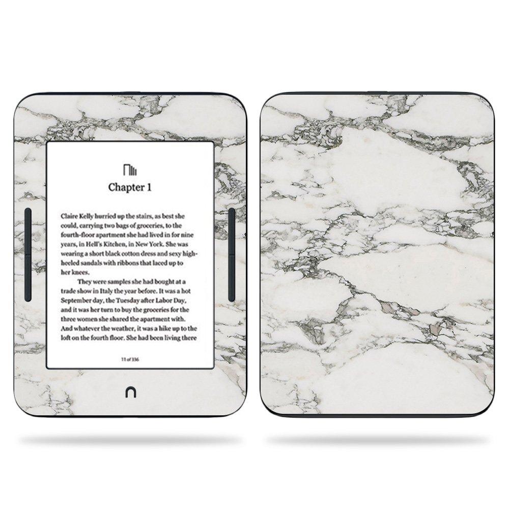 MightySkins Skin Compatible with Barnes & Noble Nook GlowLight 3 (2017) - White Marble | Protective, Durable, and Unique Vinyl Decal wrap Cover | Easy to Apply, Remove | Made in The USA