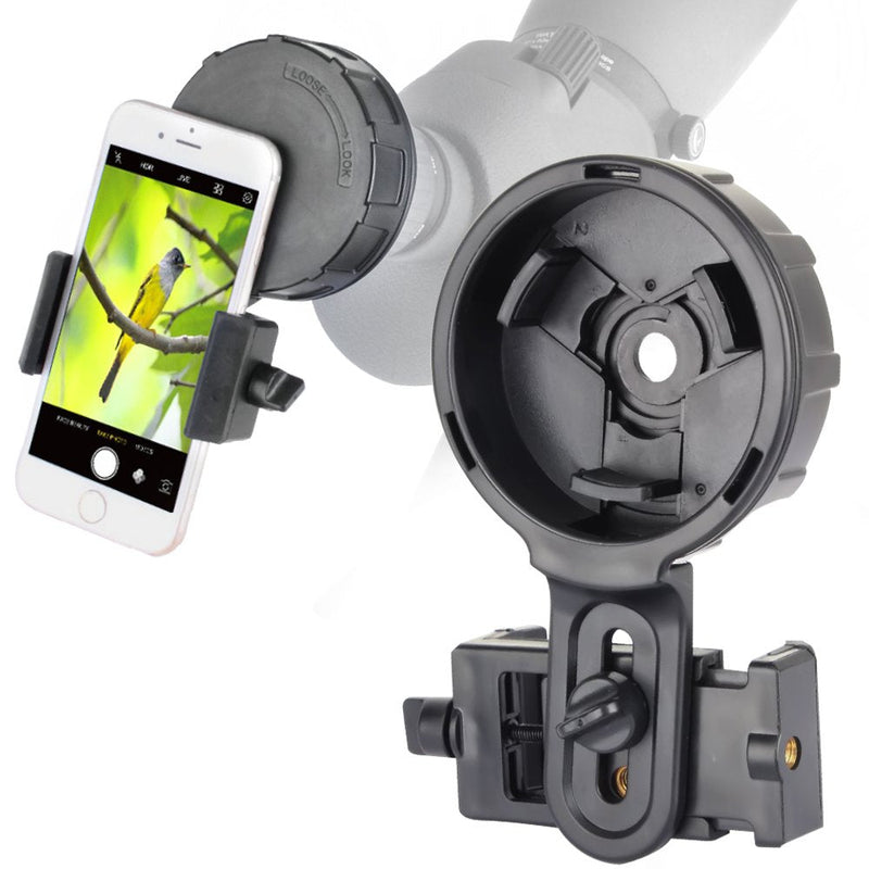 [AUSTRALIA] - SOLOMARK Cellphone Mount for Vortex Bushnell Celestron Barska Spotting Scope Big Eyepiece Work with Binoculars Monocular Spotting Scope Telescope for Almost Smartphone Cellphone mount for big eyepiece 