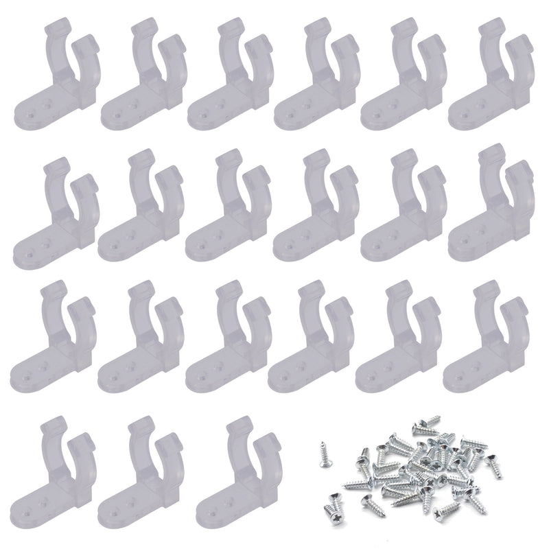 Yushulin 100 PCS 1/2 Inch LED Rope Light Clips Holder with 200 PCS screws Clear PVC Mounting Rope Light Mounting Clips