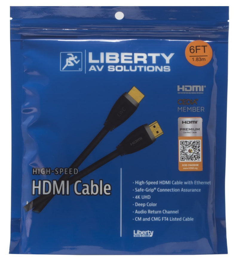 Liberty Premium High Speed HDMI Cable HDPMM (6ft) 6ft