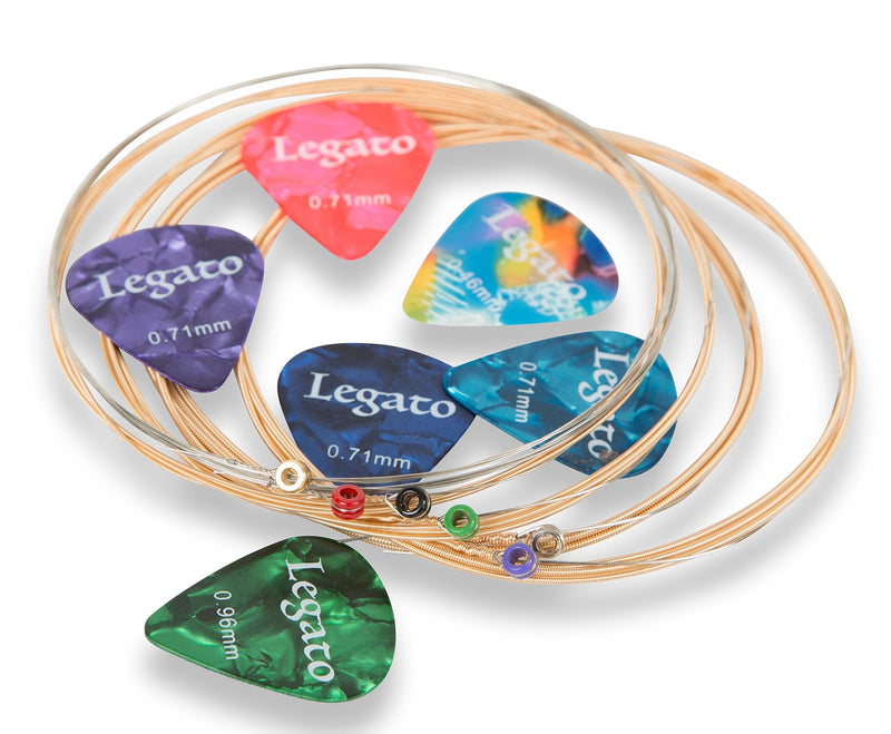 Legato Acoustic Guitar Strings Normal Light 11-52 (2 Pack) Beginner to Pro Level Nano-Coated 85/15 Bronze Bundle Normal Light 011-052