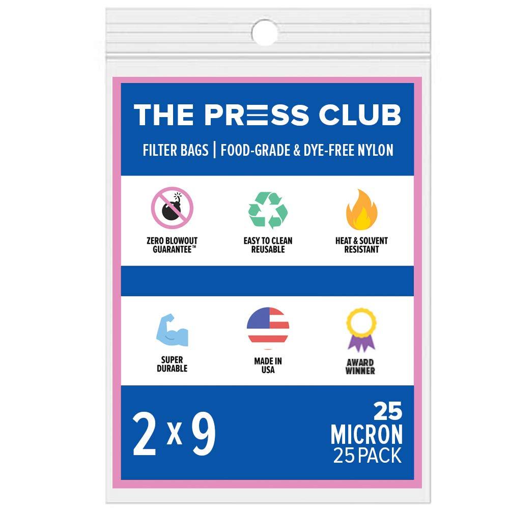 25 Micron Premium Nylon Tea Filter Press Screen Bags 2" x 9" 25 Pack 25 micron