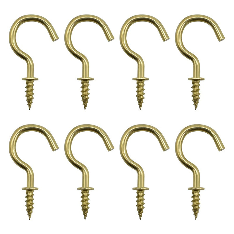 7/8 Inches 50Pcs Brass Plated Ceiling Hooks Cups Screw Hooks by Renashed