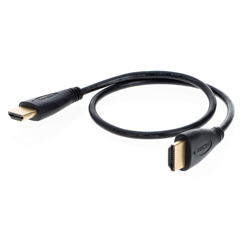 [AUSTRALIA] - 3FT Premium Gold Plated HDMI Cable with Audio & Ethernet Return Channel, v 1.4, 1080P FHD, Compatible with TV, DVD, PS4, Xbox, Bluray (3FT, Black) 3FT 