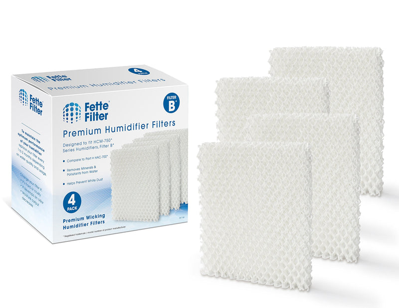 Fette Filter - Humidifier Wicking Filters. Compatible with Honeywell HAC700TV2 Filter B, 700, HAC-700V1, HAC700PDQV1, Honeywell Filter B - 4 Pack