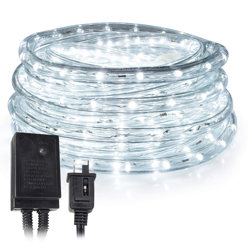 [AUSTRALIA] - West Ivory LED Rope Lights - 10 ft, White - Water Resistant Tube Light with 8 Flickering/Fading Modes - Connectable - Suitable for Indoor & Outdoor Use - Built-in Safety Fuse | UL Certified 10 feet 