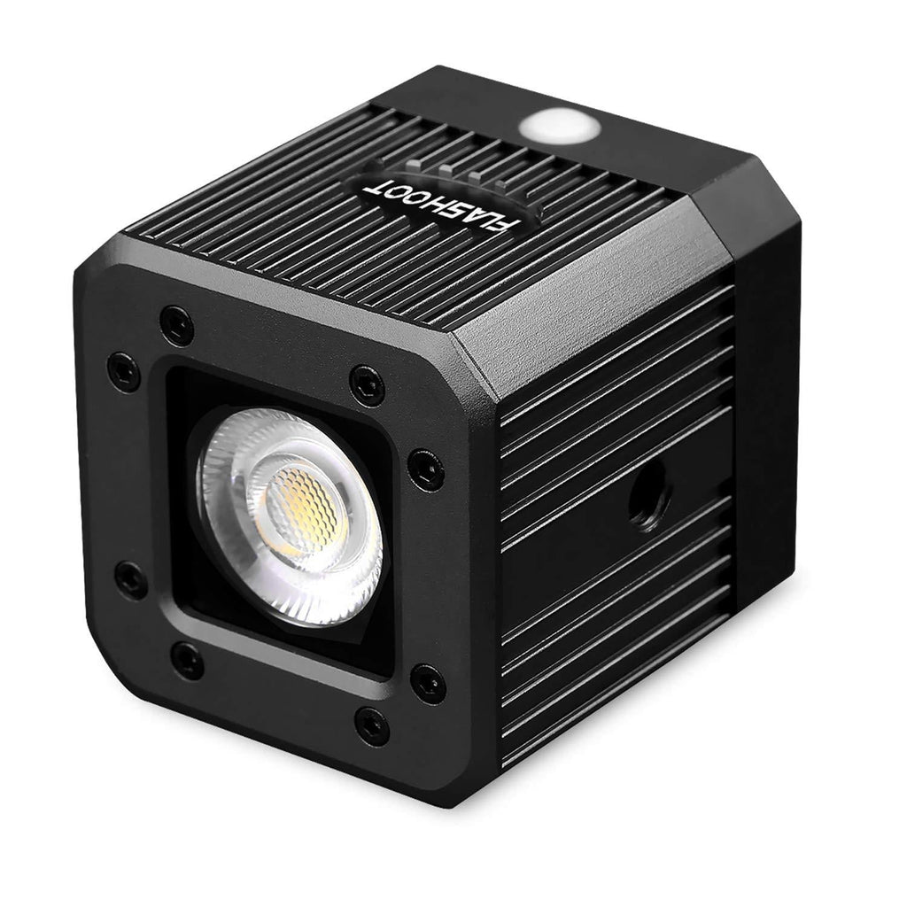 Dazzne Mini Cube LED Video Light with 1/4" 20 Screw Hole iPhone LED Light for Smartphone, Drone, DSLR, Camcorder and Action Cameras- Waterproof 20M Black