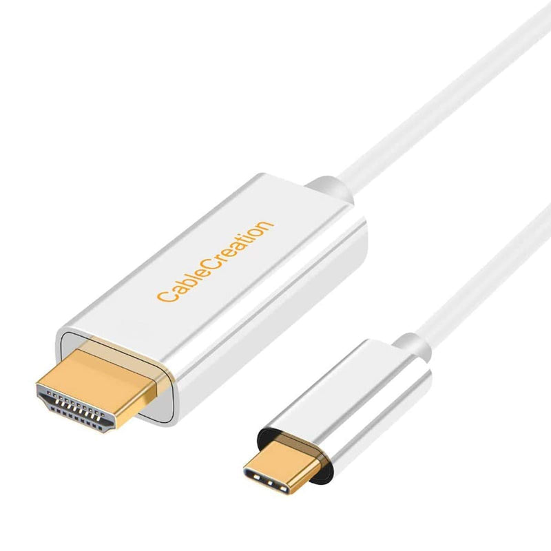 USB-C to HDMI, CableCreation 6 Feet 2-Pack Type C [Thunderbolt 3 Compatible] to HDMI 4K Cable, Compatible with MacBook Pro/MacBook iMac 2017/Chromebook Pixel/Yoga 910/ XPS 13, Galaxy S8/S9, White 6FT-2Pack