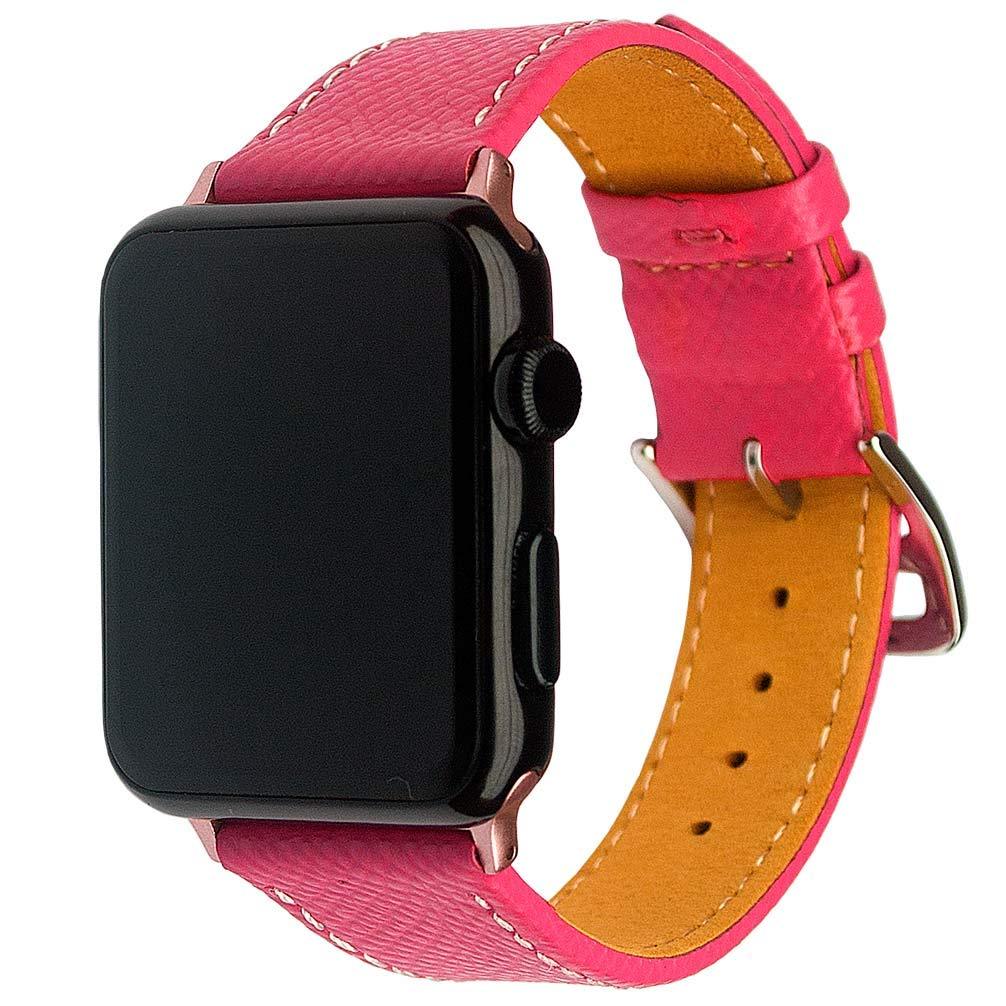 A2YOYO Quick Replacement Watchband Compatible with Apple Watch Band 38mm 40mm, Genuine Leather Strap for iWatch Loop Series 4 3 2 1, 38/40 Pink Baby Pink 38/40 mm