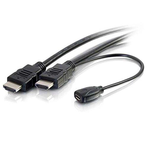 C2G HDMI Cable, 4K, High Speed HDMI Cable, Built-in Power Inserter, 60Hz, 10 Feet (3.04 Meters), Black, Cables to Go 56791