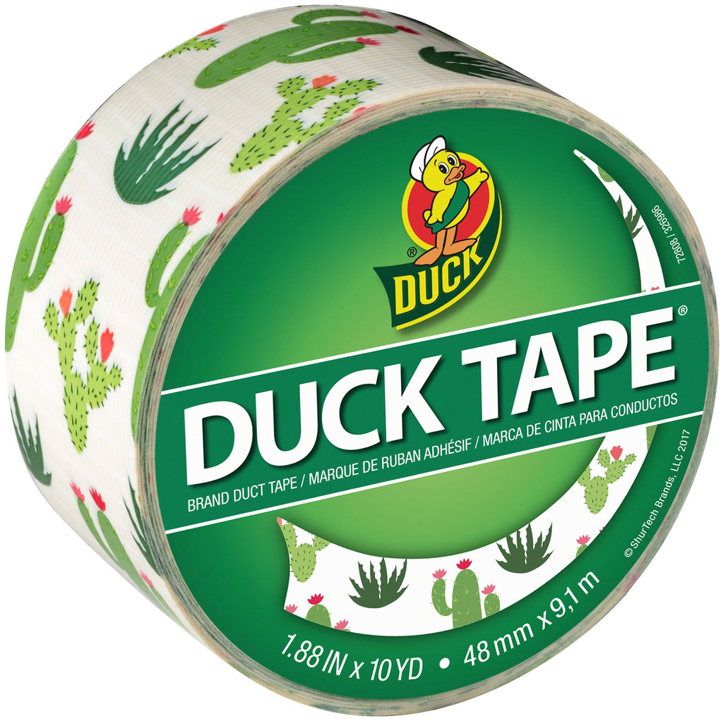 Duck Brand 241789 Printed Duct Tape Single Roll, 1.88 Inches x 10 Yards, Cacti