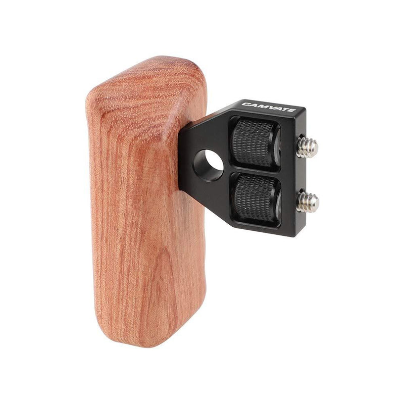 CAMVATE DSLR Wood Wooden Handle Grip Mount Support for DV Video Cage Rig (Left Hand) Red-1