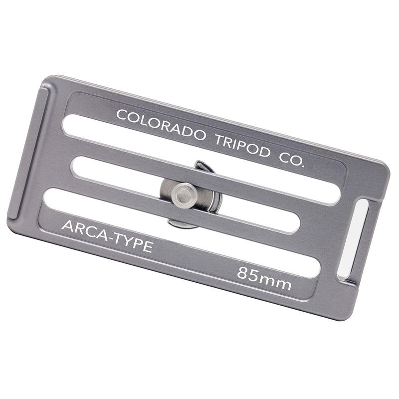 85mm Universal Arca Swiss Quick Release Plate for Tripod Ball Head with Hand-Adjustable Stainless Steel Screw & Removable Rear Stopper - Gunmetal Color by Breakthrough Photography 85mm