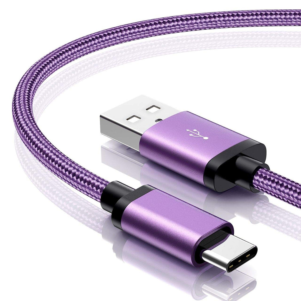 Benicabe USB Type C Cable Fast Charging [2-Pack 6FT] - for Galaxy S10 Charger, S8 S9 S10e, USB to USB C Adaptive Charging Cable for Samsung Galaxy S10 S9 S8 S20 Plus, Note 8 9 10 20 (Lilac Purple) 2 Pack (2*6FT) Lilac purple