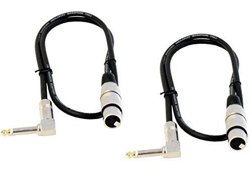 [AUSTRALIA] - Audio2000'S ADC2027X2 2-Pack XLR Female to 1/4-inch TS Right-Angle Plug Microphone Cables with Wires Made of Oxygen Free Copper, 3 Feet 