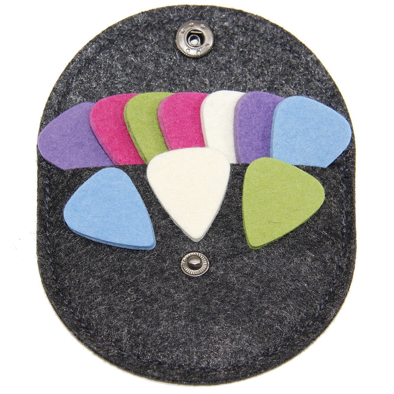 Felt Ukulele Picks,10 Piece Felt Heart Shape Pick for Ukulele Guitar Bass with pick holder case (Original 10 Pcs) Original 10 Pcs