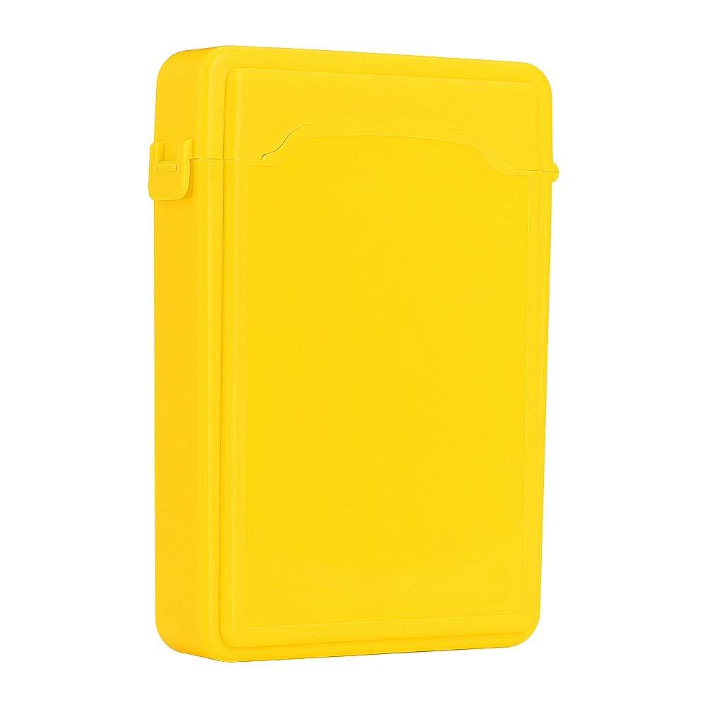 Yosoo- Protective Storage Box for Hard Disk, 3.5" Hard Case HDD SSD Anti-Static Disk Storage Box Shockproof Dust-Proof Non-Slip(Yellow) Yellow