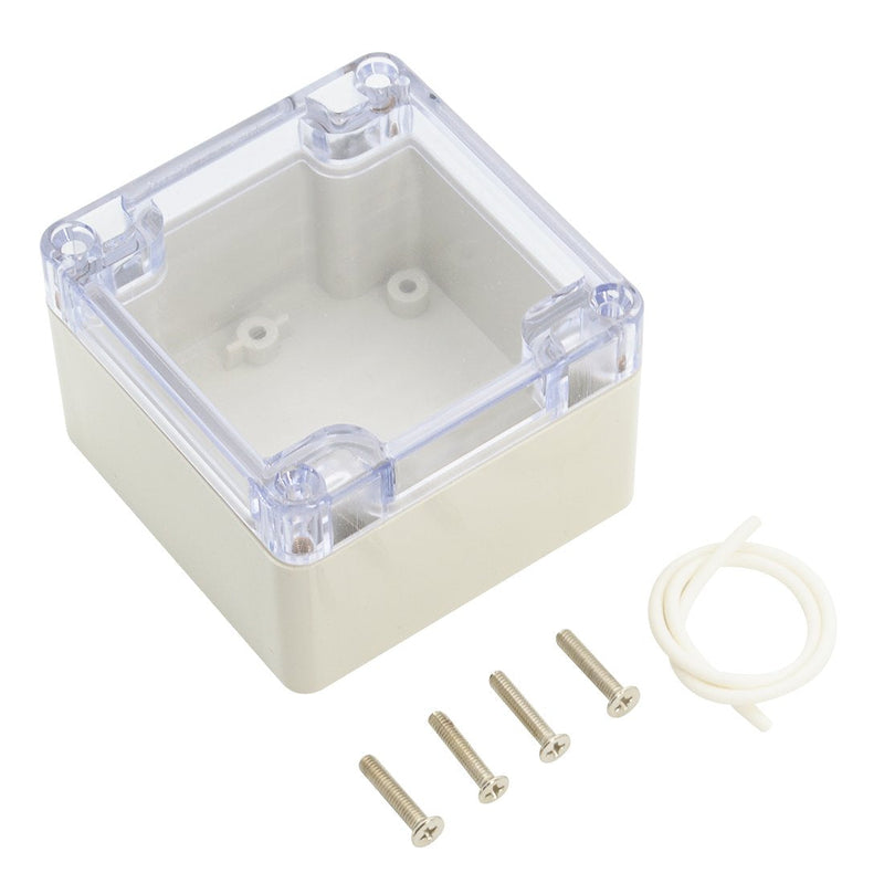 LeMotech ABS Plastic Junction Box Dustproof Waterproof IP65 Electrical Enclosure Box Universal Project Enclosure Grey with PC Transparent Clear Cover 3.3 x 3.2 x 2.2 inch (83 x 81 x 56 mm) 3.3"x3.2"x2.2"