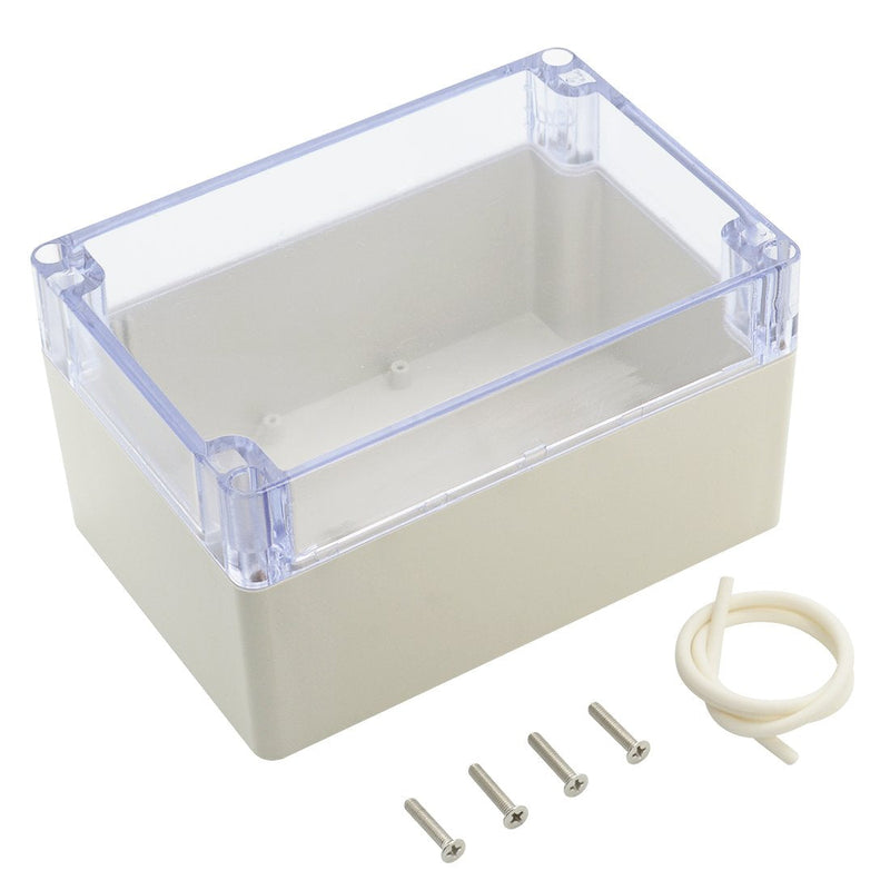 LeMotech ABS Plastic Junction Box Dustproof Waterproof IP65 Electrical Enclosure Box Universal Project Enclosure Grey with PC Transparent Clear Cover 6.3 x 4.3 x 3.5 inch(160 x110 x 90 mm) 6.3"x4.3"x3.5"