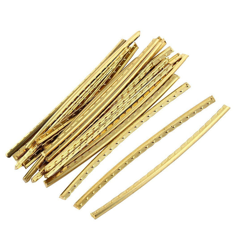 Timiy 24Pcs Brass 1.8Inch/60mm Frets for Strat Acoustic Classical Guitar Fingerboard Fret Wire Gold Tone