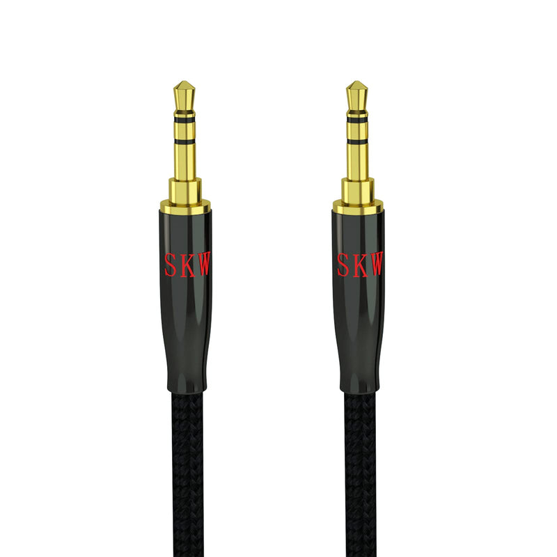 SKW 3.5 Jack AUX Cable Car for iPhone 6s MP3/4 PSP Cable Audio 3.5mm to 3.5 mm Male to Male HiFi Speaker Cable 3.5 Jack to jack-16ft 16.4 Feet Black-straight to straight