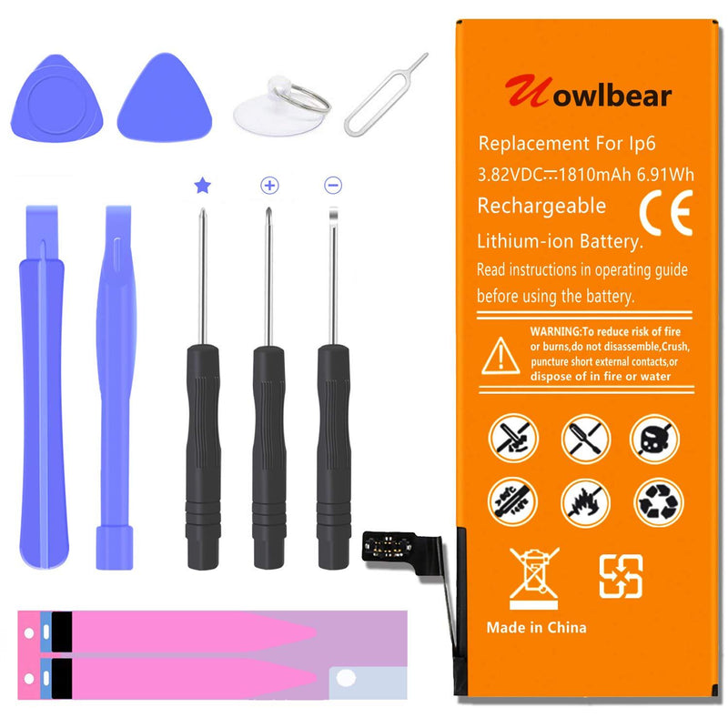 Uowlbear Replacement iPhone 6 Battery for iPhone 6 A1586 A1589 A1549 with Tools Kit -1810mAh 3 Year Warranty