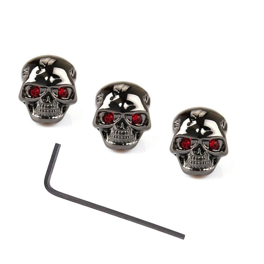 Timiy Cool Skull Head Tone Volume Control Knobs Buttons For Electric Guitar 3pcs (Black) Black