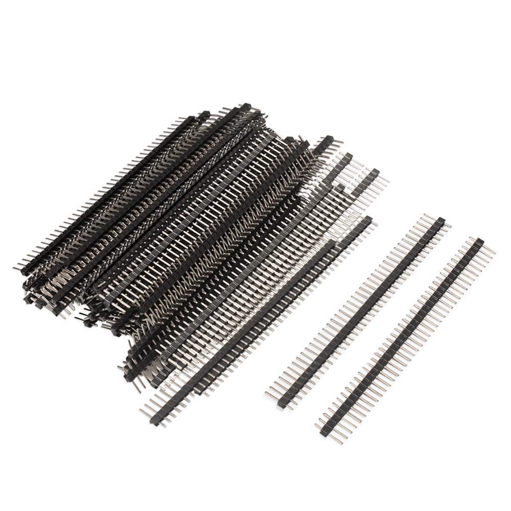 60 Pieces Breakaway Pin Header, 40 Pin 2.54mm Straight Single Row Male Pin Header Connector for Arduino Prototype Shield