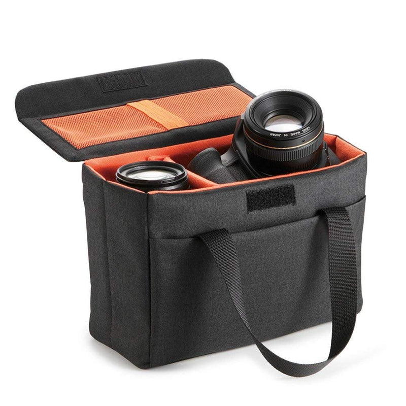 BAIGIO Camera Insert Bag Inner Case High-Capacity Shockproof and Waterproof DSLR SLR Camera Small Inner Bag Foldable Protective Bag Inner Camera Organizer with Handle (Black 1) Black