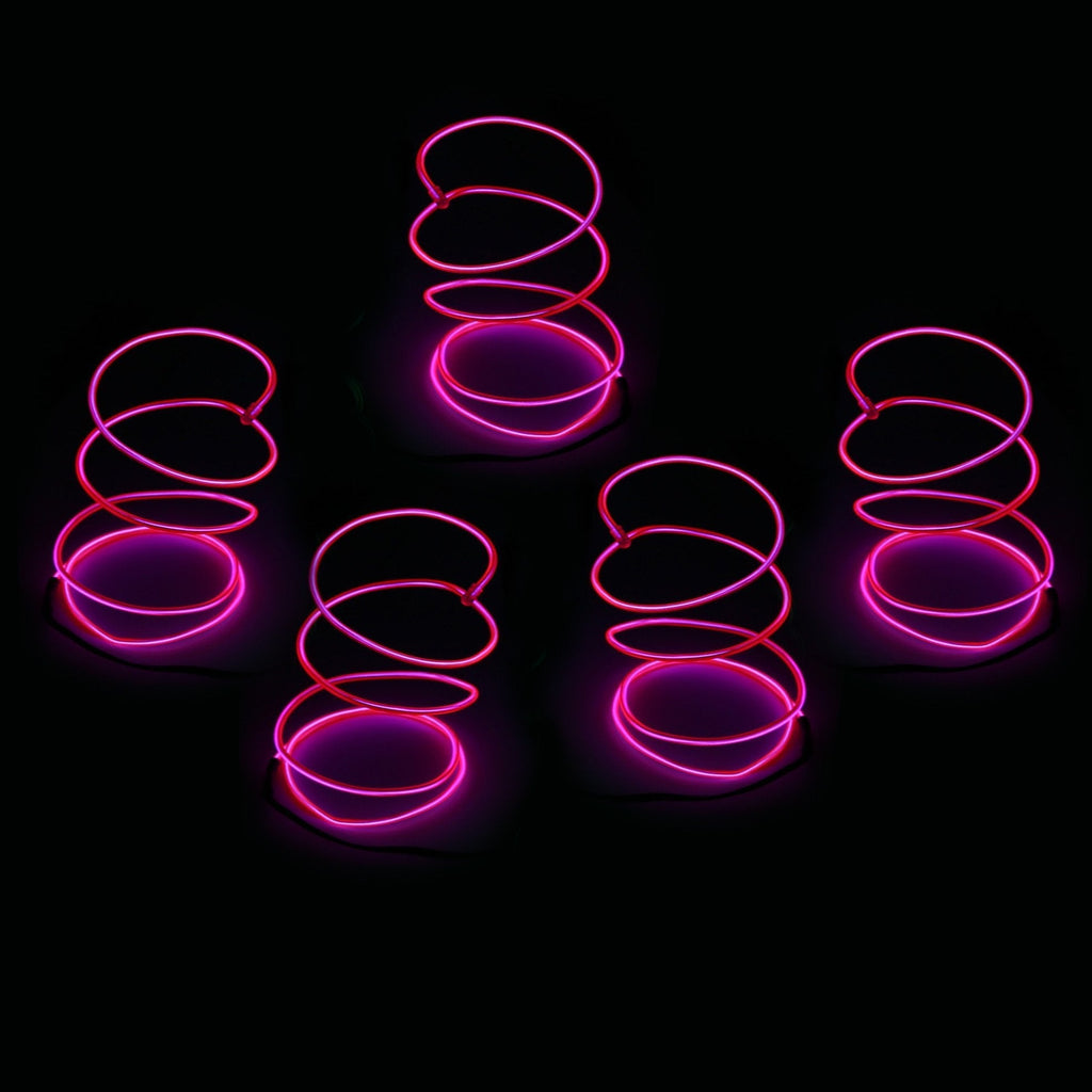 [AUSTRALIA] - Blazing Fun Shapable EL Wire, Neon Glowing Super Bright LED Cable/EL Wire with AA Battery Inverter for Halloween Christmas Party DIY Decoration, 5 by 1 Meter(Pink) Pink 