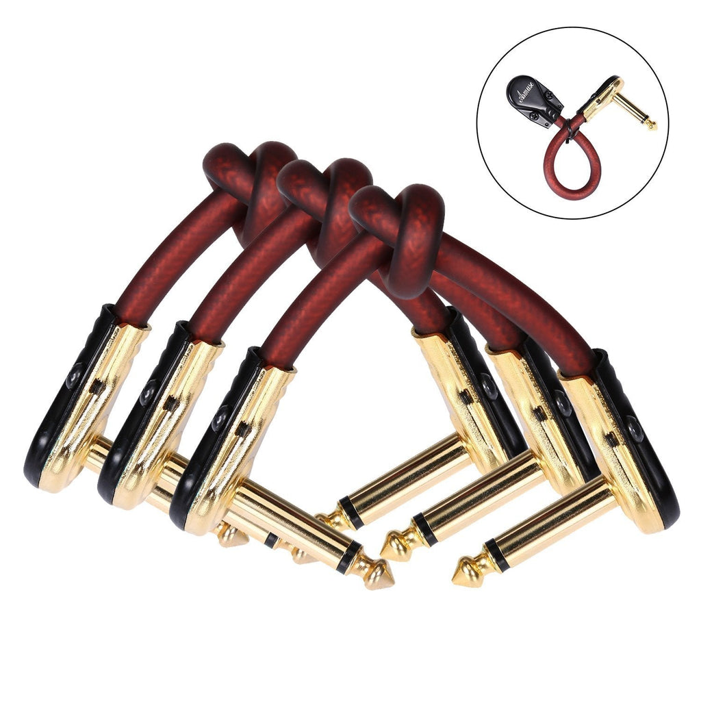 [AUSTRALIA] - Guitar Patch Cables 6 inch Guitar Effect Pedal Cables for Pedalboards Pedal Patch Cable 3 Packs 