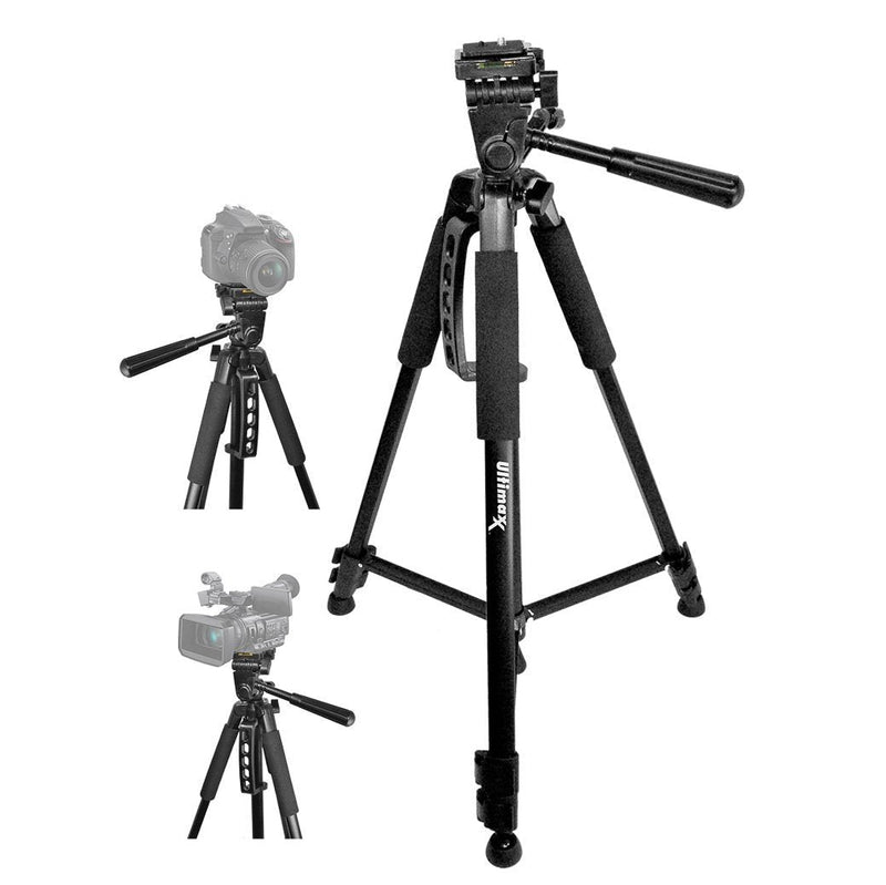 Ultimaxx Professional 60-inch Aluminum Alloy Tripod with Carrying Case Compatible with Canon, Nikon, Sony, Samsung, Olympus, Panasonic and Pentax DSLR Cameras