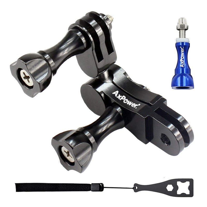 AxPower 360 Degree Swivel Arm for GoPro 3 4 5 6 7 8 Aluminum Alloy Rotary Ball Adapter Pivot Mount Extension Accessories for Campark ACT76 AKASO EK7000 Apeman Sport Camera