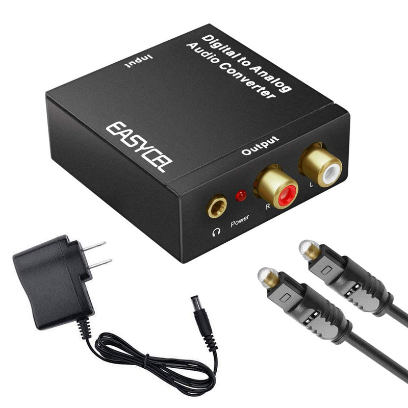 [AUSTRALIA] - EASYCEL Audio Digital to Analog Converter DAC with 3.5mm Jack, Optical SPDIF Toslink Coaxial to Analog Stereo L/R Converter with Optical Cable and Power Adapter for PS3 PS4 Xbox Roku 